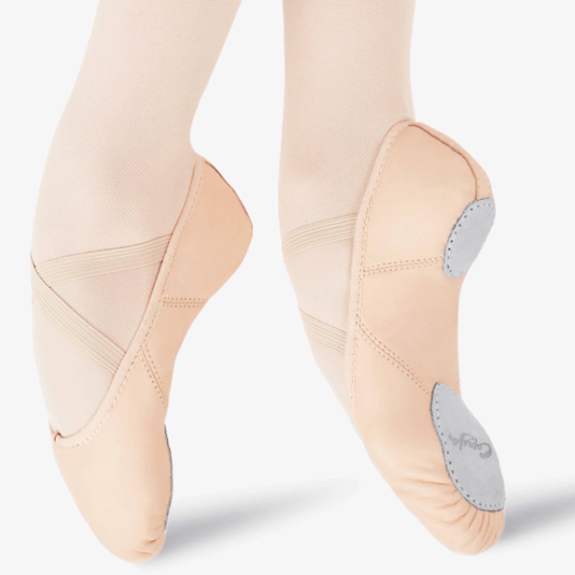 White Leather Split Sole Ballet Shoe Fits 13.5 Capezio CG2002 Women's Size 3M 